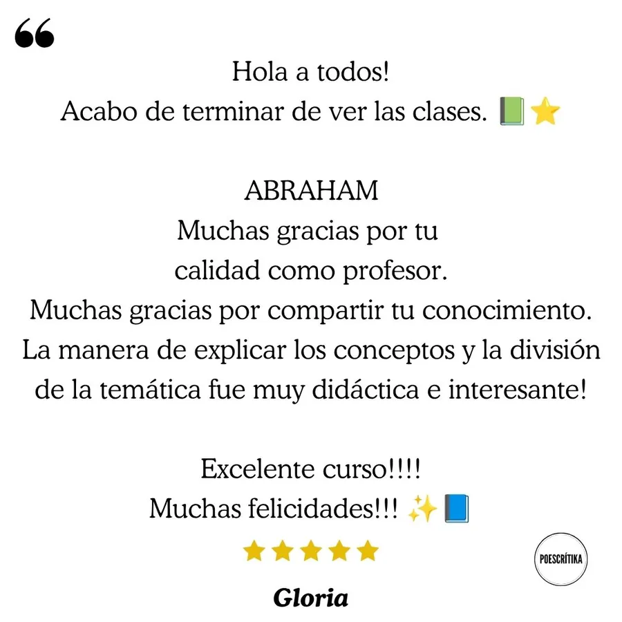 Testimonio de un lector del curso sobre Gabriel García Márquez en Poescrítika