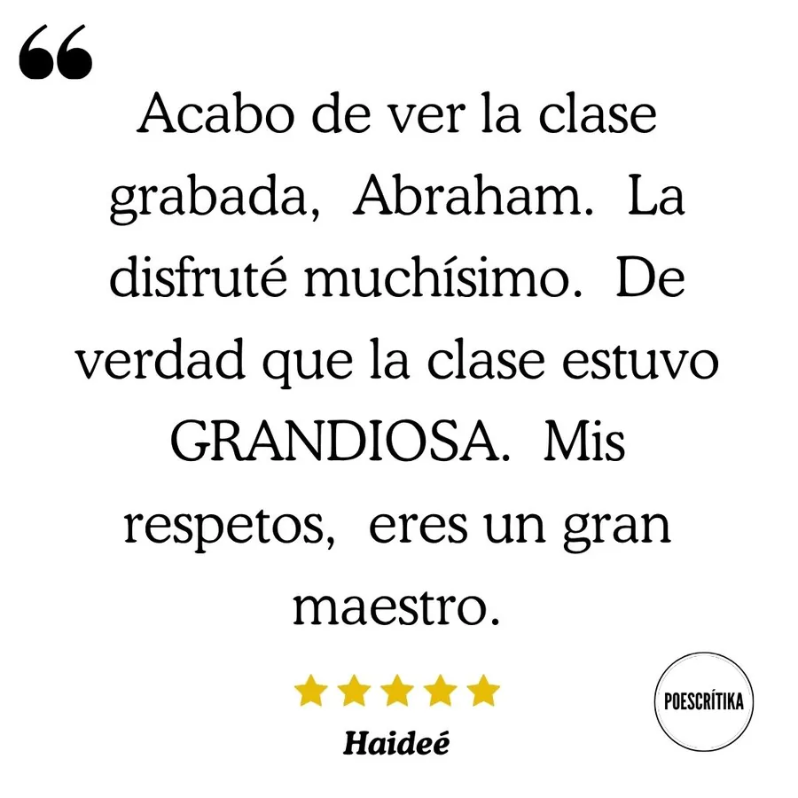 Testimonio de un lector del curso sobre Gabriel García Márquez en Poescrítika